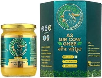 A2 Pure Ghee - 500 ml Glass Bottle | 100% Gir Cow Ghee | Vedic Bilona Method | Grassfed, Cultured, Premium & Traditional Ghee | Immunity Booster | Gopal Ratna Award Winner 2023