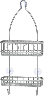 Simple Houseware Bathroom Hanging Shower Head Caddy Organizer, Silver (22 x 10.2 x 4.2 inches)
