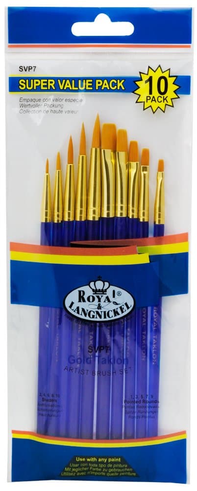 Paintbrushes, Taklon Set, Blue