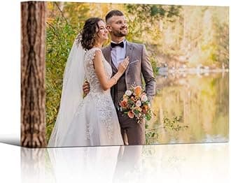 Custom Canvas Prints Personalized Wall Art with Your Wedding Photos/Pictures Digitally Printed - 16x24inches