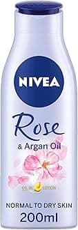 Oil In Lotion Rose & Argan Oil 200ml, Replenishing Body Lotion with Rose Scent & Argan Oil, Intensive Moisturising Cream with Hydrating Formula