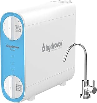 Hydrovos Tankless Reverse Osmosis System, Highly Efficient 1.9:1 Drain Ratio, 400GPD Under Sink RO Water Filter System, Innovative 5-Stage Pre/Post Filtration Reduces TDS, Dedicated Faucet Included