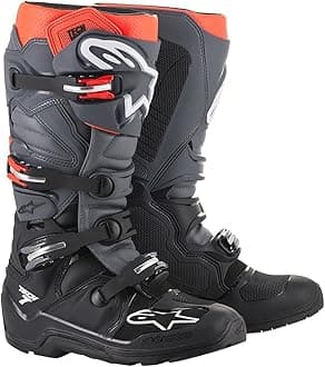 Alpinestars Unisex-Adult Tech 7 Enduro Boots Black/Grey/Red Sz 10 (Multi, one_size)