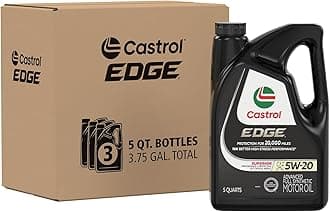 Castrol 03083C EDGE 5W-20 Advanced Full Synthetic Motor Oil, 5 Quart, 3 Pack