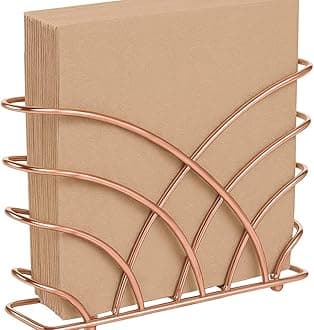 Modern Napkin Holder for Dining Table - Kitchen Napkin Holder Tissue Paper Stand for Kitchen, Table, Home Décor, Restaurant, Tissue Dispenser Organizer for Tables, Kitchen (Rose Gold)