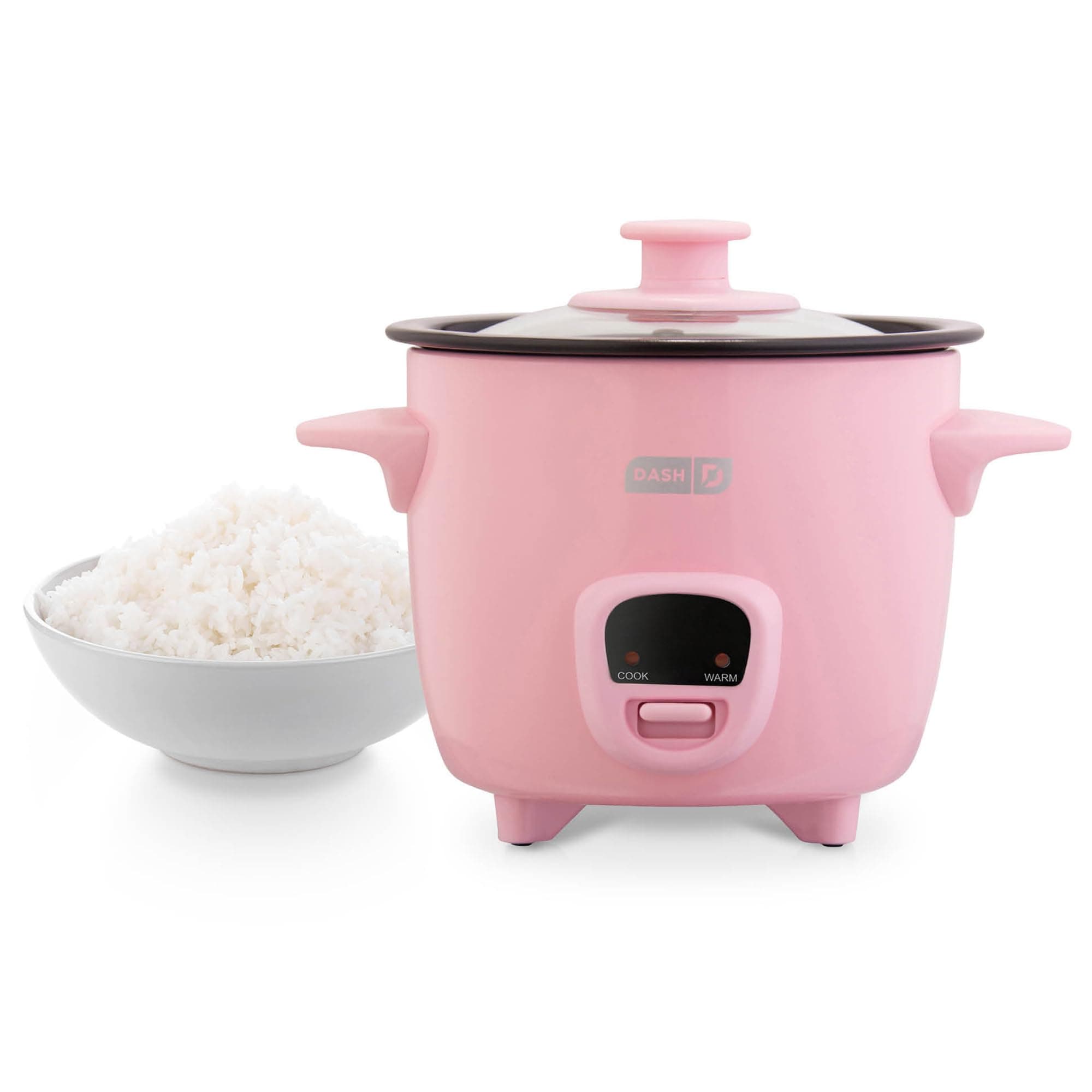 Dash Mini Rice Cooker - Designed for Single-Serve Cooking - Compact Rice Cooker with Nonstick Removable Pot, Keep Warm Function & Easy-to-Clean Sleek Design - Pink