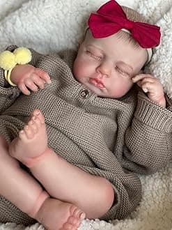 Pinky RebornDolls Girl 20 inch 50cm Realistic Newborn Baby Doll with Soft Body Lifelike Baby Dolls That Look Real with Magnet Pacifier