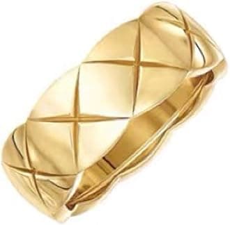 18k Gold Plated Rings for Women,Crush Wide Band Gold Plated Ring, Stacking Rings, Wedding Band Minimalist Style