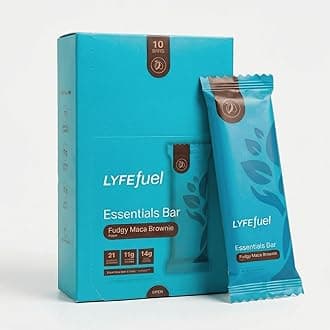 - Meal Replacement Bar by LyfeFuel - Vegan Protein Bar Packed with Organic Superfoods, Fiber & 21 Essential Nutrients from 100% Plant Based Whole Foods (Fudgy Brownie - Box of 10) Gluten Free, Paleo