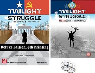 Twilight Struggle Bundle of Base Game and The Red Sea Expansion and Two Skull and Crossbones Buttons
