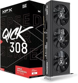 Speedster QICK308 Radeon RX 7600 Black Gaming Graphics Card with 8GB GDDR6 HDMI 3xDP, AMD RDNA 3 RX-76PQICKBY