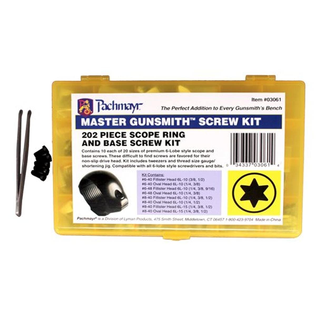 Master Gunsmith Screw Kit 202 Piece Scope Ring & base