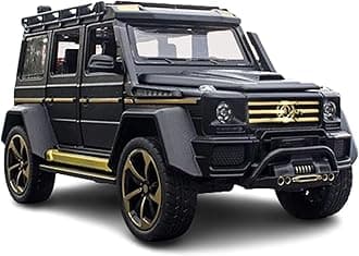 1:32 Mercedes Brabus G500 Toy Car Metal Pull Back Diecast Car with Openable Door and Sound Light, Gifts Toys for Kids【 Black 】