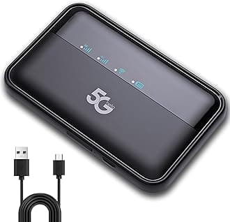 5G Modem Wireless Router, 5G Portable WiFi6 Mobile Hotspot with SIM Slot, Support 16 Devices / 10000mAh Long Standby, Portable WiFi Devices 5G Modem for Travel