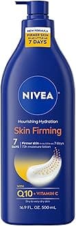 NIVEA Nourishing Hydration Skin Firming Body Lotion with Q10 and Vitamin C, 72-Hour Body Moisturizer for Dry to Very Dry Skin, 16.9 Fl Oz Pump Bottle