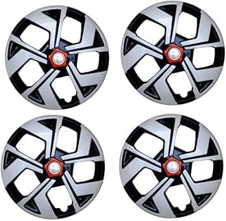 Car Wheel Cover Wheel Cap for Car Available Model for Chevrolet SAIL U-VA Silver & Black Wheel Cover Car Wheel Size 14 Inch (Press Fitting Rims) (Set of 4 Pieces)