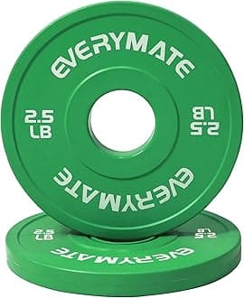 EVERYMATE Weight Plates Set 0.6kg, 1.1kg, 2.3kg, Olympic Fractional Discs Set for Cross Training, Steel Discs, Steel Insert, Strength Training Plates