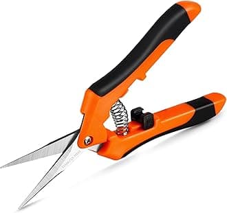 Wevove Pruning Shears, Garden Shears,6.5 Inch Gardening Scissors Hand Pruner with Straight Precision Stainless Steel Blades 1Pack(Orange)