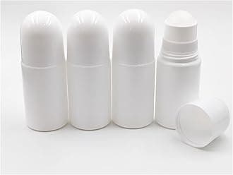 4Packs 1.7oz /50mL Roll-on Bottles Empty Refillable Roller White Plastic Anti-perspirant Roller Ball Perfume Bottles for DIY Deodorants, Essential Oils, and Fragrances