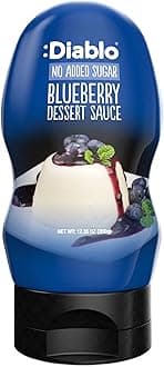 Diablo No Added Sugar Dessert Sauce Blueberry – Guilt-Free Dessert Topping, Vegetarian Friendly Flavoring & Drizzle Syrup for Waffle, Pancake, Cereal, Cake, Ice Cream & More, 350g, 12.35oz - 1 Pack