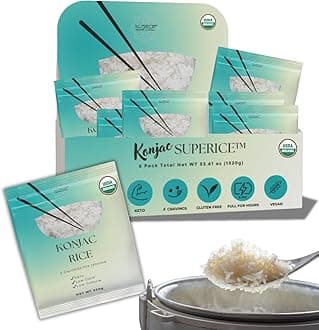 Shirataki Konjac Keto Rice: Gluten Free Plant Based Low Carbs Vegan Fat Free Noodle Rice - 6 Pack Inside 53.61 OZ