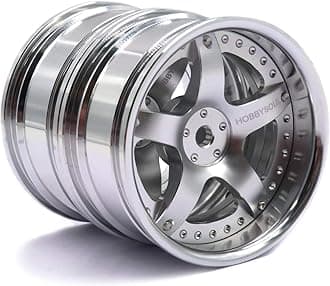 2pcs RC 1/10 Aluminum On Road Wheel Rims Hex 12mm Adjustable Offset Silver Color Fit for 1:10 RC On Road Drift Touring Street Car Tire Tyre