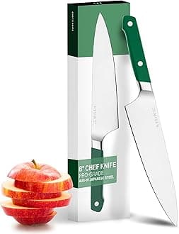 8" Chef Knife – High Carbon Japanese AUS-10 Stainless Steel – Hybrid German & Japanese Blade – Precision Kitchen Knife for Professionals & Home Cooks – Ultimate Cutting Performance - Green