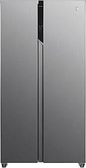 Hoover H-FRIDGE 500 MAXI Freestanding American Fridge Freezer, Side by Side, Total No Frost Technology, E Class, 521L Total Capacity, Touch Control Display, Inox, 91x67x177 cm - HHSBSO-6174XK-1