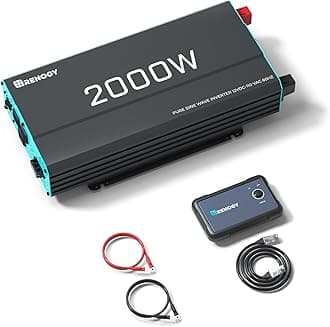 Inverter P2 2000W Pure Sine Wave Inverter 12V DC to 110V AC Converter, Off-Grid Solar Power Inverters for Vehicles, Truck, RV, Home, with Built-in 5V/2.1A USB / Hardwire Port, Remote Controller