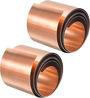 uxcell Copper Sheet Roll, Metal Foil Plate 1000mm x 55mm x 0.05mm 2pcs
