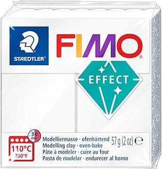 Staedtler FIMO Effects Polymer Clay - -Oven Bake Clay for Jewelry, Sculpting, Translucent White 8020-014