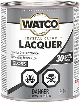 63041 Lacquer Clear Wood Finish, Quart, Clear Gloss