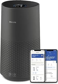 Versuni Philips Smart 1000i Series Cleaning Air Purifier, Rooms up to 78 m², Removes 99.97% Pollen, Allergies, Dust and Smoke, Sleep mode, Dark Grey (AC1715/11)