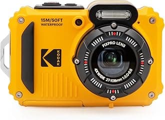 Pixpro WPZ2 - 16M Pixel Compact Digital Camera, Waterproof to 15m, Shockproof, 720p Video, 2.7" LCD Screen - Li-ion Battery, Yellow