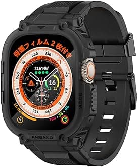 Band Case Compatible Apple Watch Ultra2/Ultra 49mm Tempered Glass with Film Bumper Cover Rugged TPU Veld Integrated M1 Sport Band for Apple Watch Ultra 2 49mm Men Durable Shockproof Easy Installation