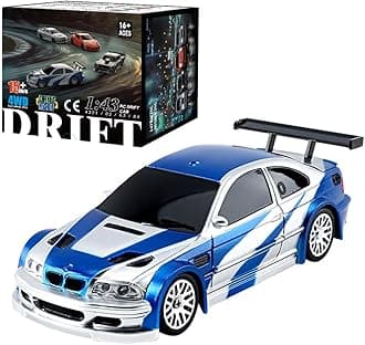 1/43 RC Drift Car for Adults, 2.4G Remote Control Sports Car with Lights - RTR