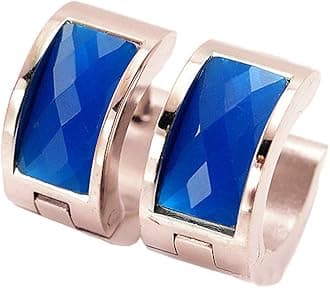 Jewelry Men's and Women's Muticolor Crystal Stainless Steel Studs Hoop Earrings