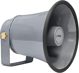 Indoor/Outdoor PA Horn Speaker - 6.3” Portable PA Speaker with 8 Ohms Impedance & 25 Watts Peak Power - Mounting Bracket & Hardware Included PHSP6K, White, 6.3-Inch