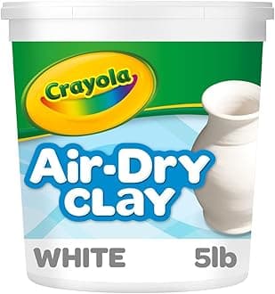 Crayola Air Dry Clay for Kids, Natural White Modeling Clay, 5 Lb Bucket [Amazon Exclusive]