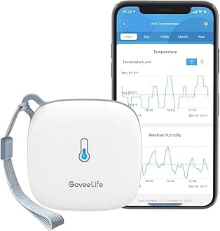 WiFi Room Thermometer Hygrometer, Smart Indoor Temperature Humidity Meter with Alert and Data Storage, 50m Wireless Transmission Distance, for Baby Home Garage Greenhouse(Only support 2.4G WiFi)