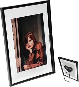 Floating Picture Frame (Black, 5"x7") , For Multiple Photo Sizes (4x6,3x5, 2x3),Vertical Adjustable Tabletop/Shelf Photo Frame with "Heart" Style , Classy Gift Choice for Festival, Home or Wedding Decoration