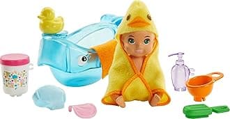 Skipper Babysitters Inc. Feeding and Bath-Time Playset with Color-Change Baby Doll, Bathtub, Popsicle Sponge and Bath-Time Accessories Including Duck-Shaped Towel