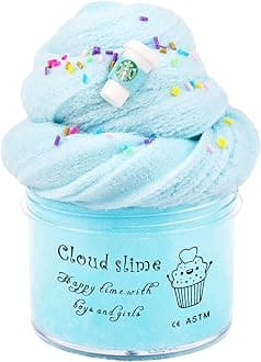 Sky Blue Cloud Slime, Non-Sticky and Putty Slime, Stress Relief Scented Slime Toy for Kids Education, Party Favor and Birthday Gift(7oz 200ML)