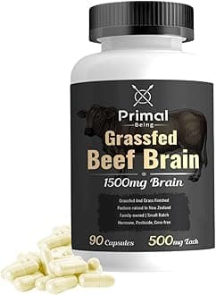 Grassfed Beef Brain, Supports Memory, Mood, Focus, Energy, Cognitive Health - 90 Capsules, 1500mg per Serving
