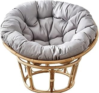 Garden Round Papasan Chair Cushion | Water Resistant Indoor Outdoor Hammock Rattan Swing Seat Pad | Comfy Tufted Patio Furniture Cushions | Hanging Egg Chair Pads
