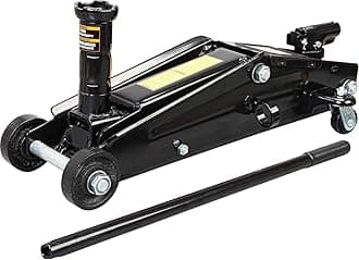 3 Ton(6,600 lb) Hydraulic Floor Jack - Heavy Duty Service Trolley Jack with Extra Saddle - Low Profile Design for SUVs & Extended Height Trucks - Black, T83006
