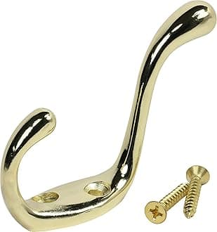 Wall Hanger for Clothes Hanging, Gold Finish, Pack of 1- Back Door Hooks Strong for Hanging Cloth, Towel, Bag - Holder for Kitchen/Bathroom/Bedroom/Wash Basin