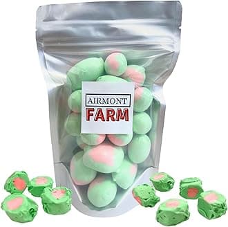 Freeze-Dried Candy Watermelon Salt Water Taffy 2 oz - Cut To Bite Sized Pieces - Ships In Box - Deliciously Crunchy, Intense Flavor, Lightweight Snack (Watermelon)