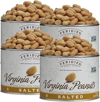 Super Extra Large Salted Virginia Peanuts - 18oz Can (Pack of 4)