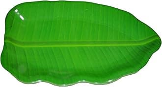 Recon Banana Leaf South Indian Round Dinner Lunch Serving Melamine Platter Plate for All Occasions (Medium)